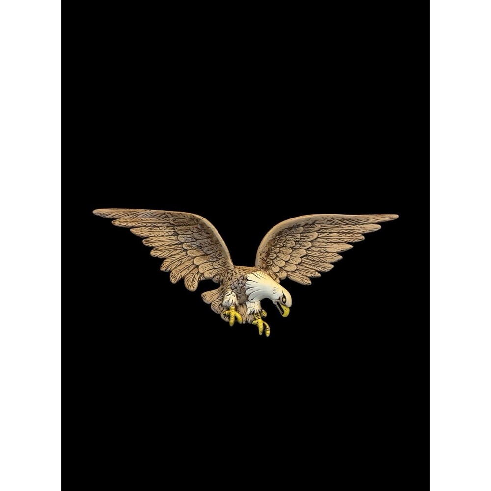 Vtg Atlantic Mold Ceramic Painted American Bald Eagle Wall Hanging Plaque 23”